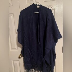 Navy Open-Front Women's Wrap Jacket